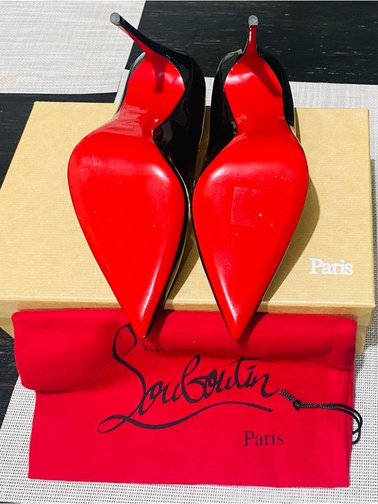 Christian Louboutin Black Patent Pointed Stiletto Pumps